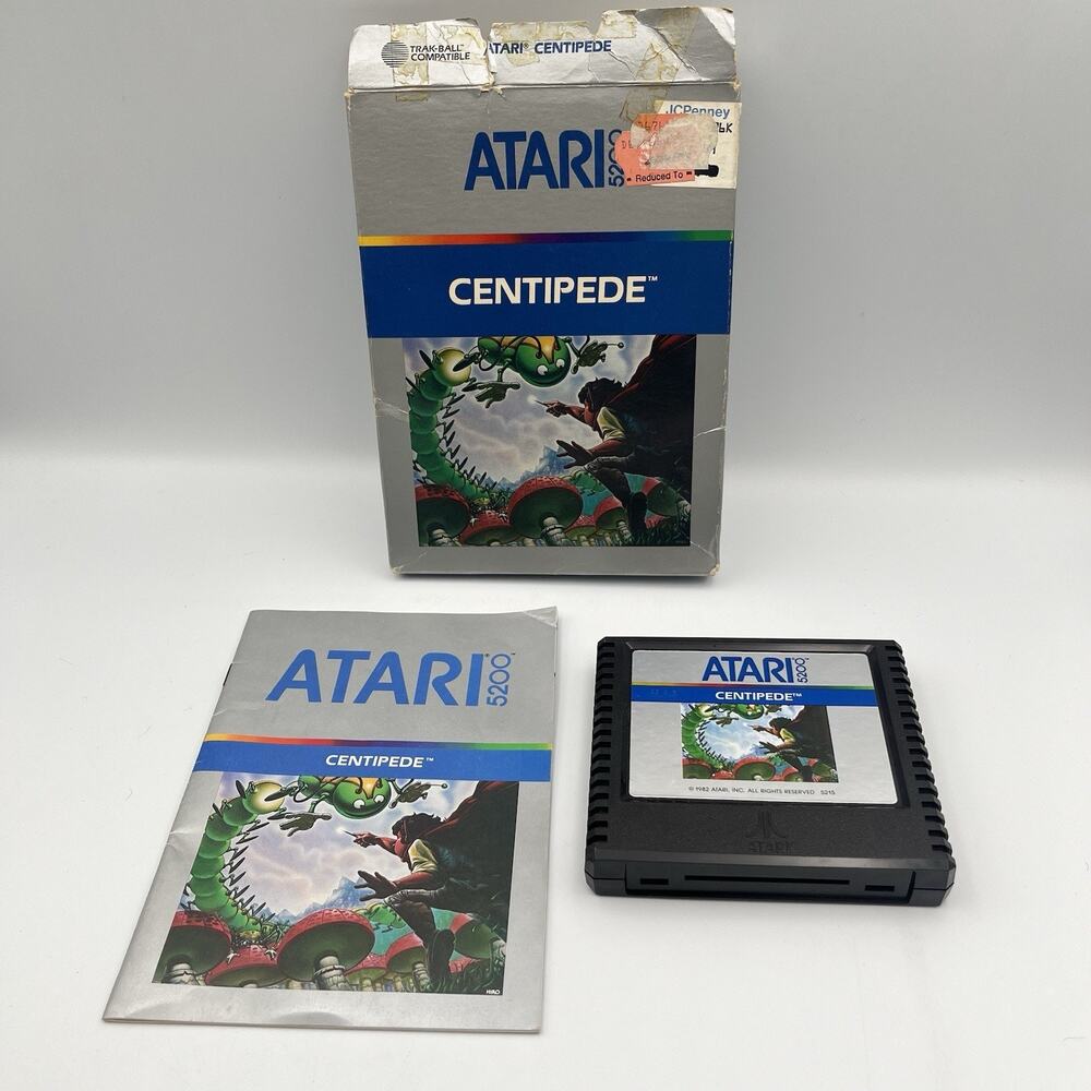 Centipede (Atari 5200, 1982) CIB And Tested W/ Overlays On Shelf